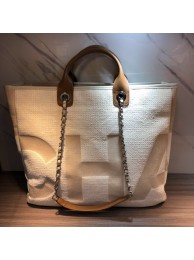 Knockoff Chanel Medium Canvas Tote Shopping Bag 55699 off-white HY12485Bt18