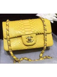 Knockoff Chanel mini Classic Flap Bag Original Snake Leather A1116 Yellow HY13594tp21