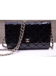 Knockoff Chanel mini Flap Bag Patent Leather A33814C Black HY5218ch31