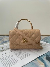 Knockoff Chanel mini flap bag with top handle AS2477 Apricot HY15412fY84