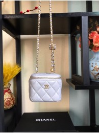 Knockoff Chanel mini Shoulder Bag Lambskin & Gold-Tone Metal AP2929 light gray HY10332iV87