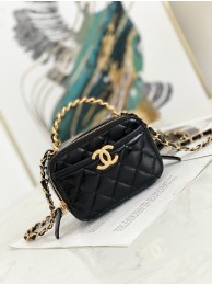 Knockoff Chanel mini Shoulder Bag Lambskin & Gold-Tone Metal AS2178 black HY11748JF45