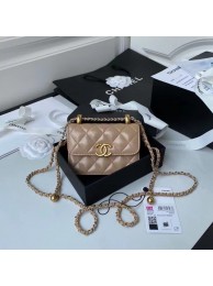 Knockoff CHANEL mini wallet on chain AP2290 brown HY8477fY84