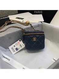 Knockoff Chanel Original Small classic chain box handbag AP1447 dark blue HY9042yK94