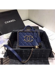 Knockoff Chanel Original Small Sheepskin cosmetic bag AS1785 NAVY BLUE HY14144eF76