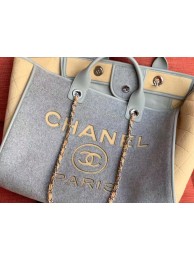 Knockoff Chanel Original Tote Shopping Bag Wool calfskin & Silver-Tone Metal A93786 Grey&beige HY13041tU76