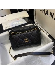 Knockoff CHANEL Small camera bag Grained Calfskin & Gold-Tone Metal AS1367 black HY15077iV87
