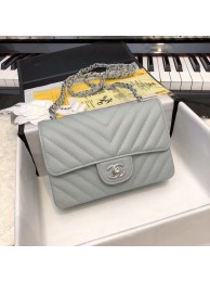 Knockoff Chanel Small Classic Handbag Grained Calfskin & silver-Tone Metal A69900 grey HY20187iV87