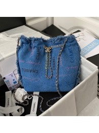 Knockoff Chanel small Drawstring Bag Denim AS3027 blue HY25258cS18