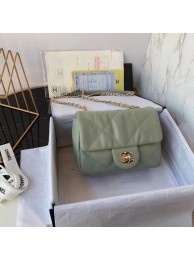 Knockoff Chanel small flap bag Calfskin & Gold-Tone Metal AS2232 Green HY2334vf92