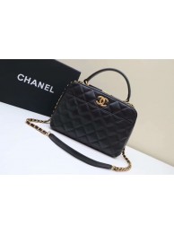 Knockoff Chanel Tote Bag Black Original Sheepskin Leather A92239 Gold HY23768WW40