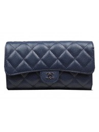 Knockoff Chanel Tri-Fold Wallet Original Cannage Pattern Leather CHA31506 Royal HY24861Ez66