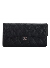 Knockoff Chanel Tri-Fold WalletCannage Pattern A2619 Black HY19023WW40