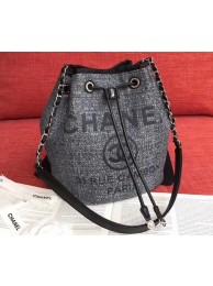 Knockoff CHANEL Tweed Calfskin drawstring bag & Gold-Tone Metal AS0455 grey HY13587fY84