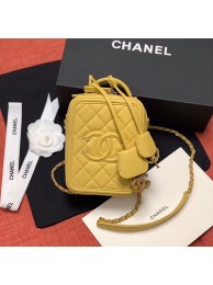 Knockoff Chanel vanity case Grained Calfskin & Gold-Tone Metal AS0988 yellow HY6661NL80