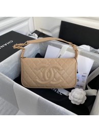 Knockoff Fashion Chanel Original Caviar Leather Classic Bag 36988 Beige HY25641NL80