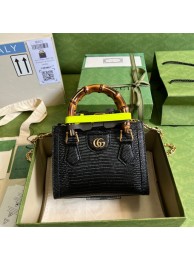 Knockoff Gucci Diana lizard mini bag 675800 black HY15562yN38