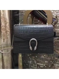 Knockoff Gucci Dionysus Croco Leather Shoulder Bag 400235 Black HY5151Ez66