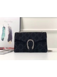 Knockoff Gucci Dionysus GG velvet small shoulder bag 400249 black HY14467yN38