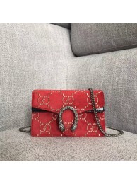 Knockoff Gucci Dionysus GG velvet super mini bag 476432 red HY3693WW40