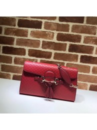 Knockoff Gucci GG Leather Shoulder Bag 449635 red HY11723WW40