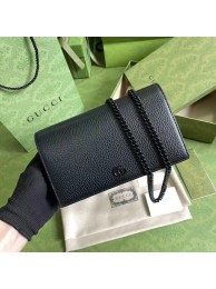 Knockoff Gucci GG Marmont chain wallet 497985 black HY5185Bt18