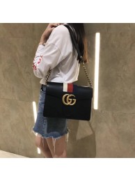 Knockoff Gucci GG Marmont Leather Shoulder Bag 476468 Black HY6836tU76
