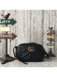 Knockoff Gucci GG Marmont Matelasse Mini Shoulder Bag 448065A Black HY17185Lg61