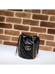 Knockoff Gucci GG Marmont mini bucket bag A575163 black HY18688cS18