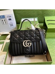 Knockoff Gucci GG Marmont small top handle bag 498110 black HY13231NL80