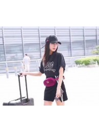 Knockoff Gucci GG Marmont Velvet Belt Bag 476434 Purple HY23025Lg61