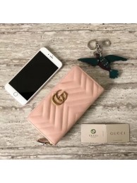 Knockoff Gucci GG Marmont Zip Around Wallet 443123 Pink HY20887fY84
