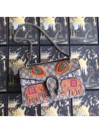 Knockoff Gucci GG Supreme canvas Dionysus small shoulder bag 400249 grey HY8436Ez66