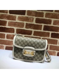 Knockoff Gucci GG Supreme canvas shoulder bag 602204 white HY22333JF45