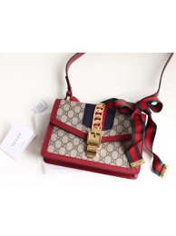 Knockoff Gucci GG Supreme canvas Sylvie small shoulder bag 421882 Red HY18889eF76