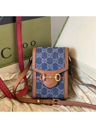 Knockoff Gucci Horsebit 1955 mini bag 625615 blue HY2646NL80
