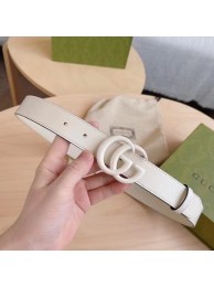 Knockoff Gucci-ID BELT Raspberry Smooth Calfskin 30 MM B0112UM WHITE HY9565Bt18