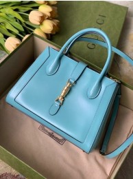 Knockoff Gucci Jackie 1961 medium tote bag 649016 light blue HY4106NL80