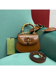 Knockoff Gucci Mini top handle bag with Bamboo 686864 brown HY20522fY84