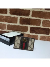 Knockoff Gucci Ophidia GG card case 597617 brown HY14874eF76
