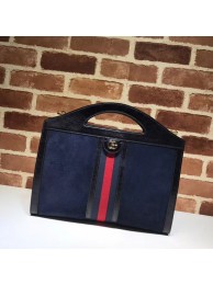Knockoff Gucci original suede leather tote bag 512957 dark blue HY2787yN38