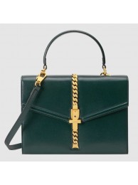 Knockoff Gucci Sylvie 1969 small top handle bag 602781 green HY23036Ez66
