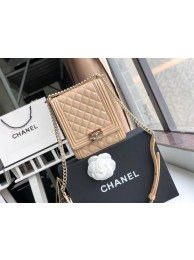 Knockoff High Quality Boy chanel handbag Grained Calfskin & Gold-Tone Metal AS0130 Camel HY17712Lg12