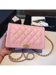 Knockoff High Quality BOY CHANEL Original Wallet on Chain A80287 Pink HY22822Lg12