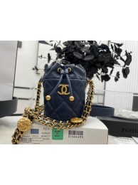 Knockoff High Quality Chanel Drawstring Bag & Gold Metal A68081 dark blue HY13697Lg12