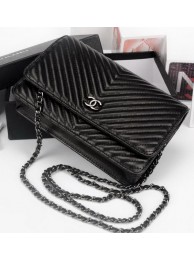 Knockoff High Quality Chanel V mini Flap Bag Chevron Leather A33814V Black HY21727Lg12