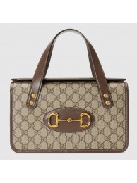 Knockoff High Quality Gucci Horsebit 1955 small top handle bag 627323 Brown HY26837Lg12