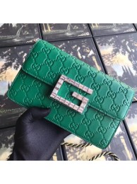 Knockoff High Quality Gucci leather Shoulder bag with Square G 544242 green HY17731FA65