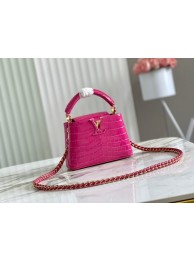 Knockoff Louis Vuitton crocodile skin CAPUCINES MINI M81190 rose HY760Lg61