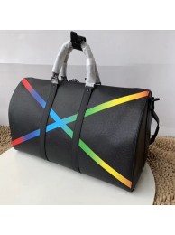 Knockoff Louis Vuitton KEEPALL BANDOULIERE 50 with Shoulder Strap M60345 black HY7708WW40